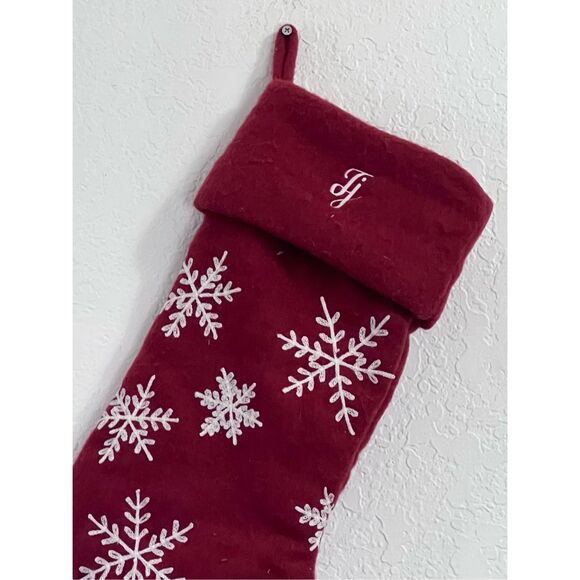 Pottery barn wool blend snowflake Christmas stocking - Picture 2 of 5